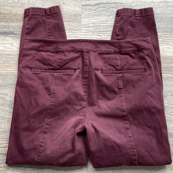 Loft Outlet Women’s Maroon, Wine, Mid Rise Modern Skinny Ankle Pants, size 6 - Picture 8 of 11